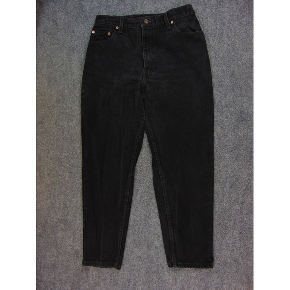 Levi's 550 Women 12 P Relaxed Fit Black Denim Jeans Leg 30x28 - Picture 2 of 13